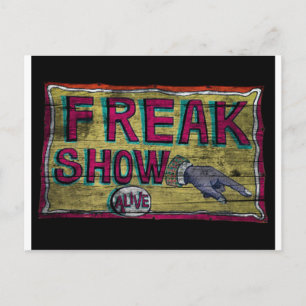 Freak Show Vintage Banner Postcard