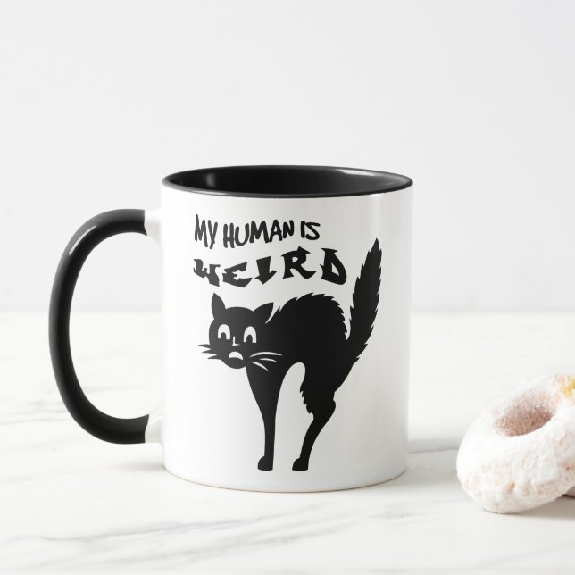 Freaked-out cat mug (With Donut)