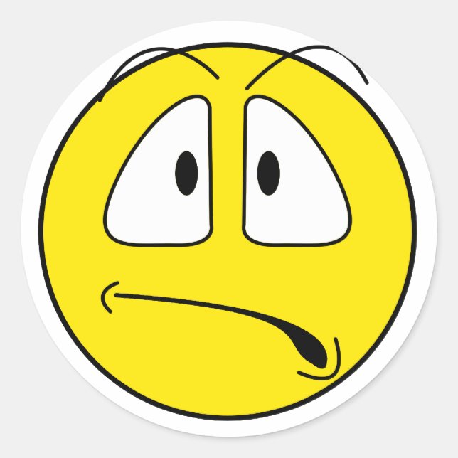 Freaked out Face Classic Round Sticker (Front)