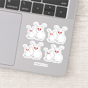 Freaked White bunnies with red eyes Halloween