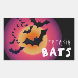 Freakin' Bats Halloween ID223 Rectangular Sticker