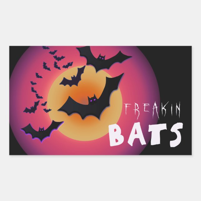 Freakin' Bats Halloween ID223 Rectangular Sticker (Front)