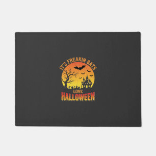 Freakin Bats Love Halloween Haunted Castle Design_ Doormat