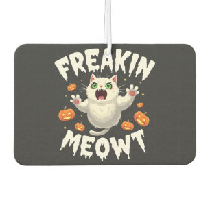 Freakin Meowt Spooky Halloween Pastel Cat Ghost Car Air Freshener