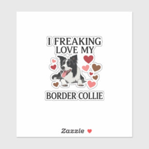 Freaking Love Border Collie Dog Hearts_1