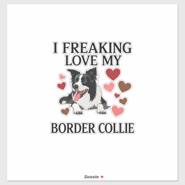 Freaking Love Border Collie Dog Hearts_1 (Sheet)
