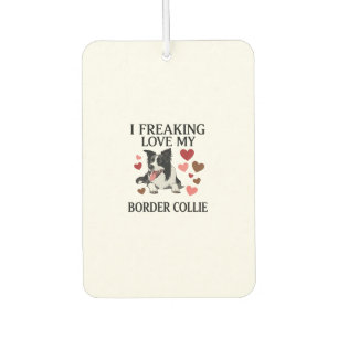 Freaking Love Border Collie Dog Hearts_1 Car Air Freshener