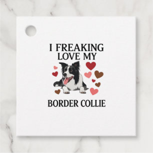 Freaking Love Border Collie Dog Hearts_1 Favour Tags