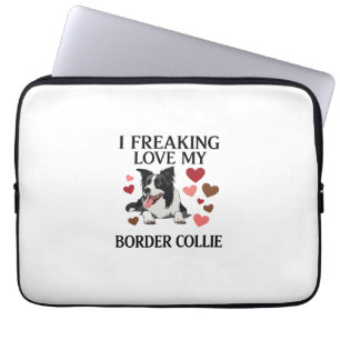 Freaking Love Border Collie Dog Hearts_1 Laptop Sleeve
