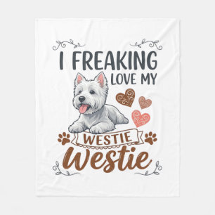 Freaking Love Westie Dog Hearts Paws_1 Fleece Blanket
