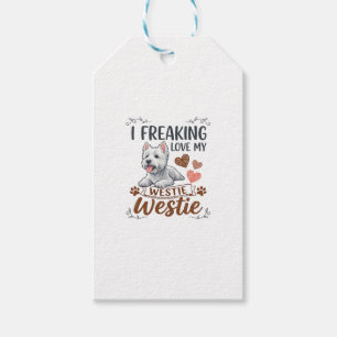 Freaking Love Westie Dog Hearts Paws_1 Gift Tags