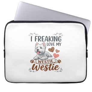 Freaking Love Westie Dog Hearts Paws_1 Laptop Sleeve