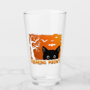 Freaking Meowt – Cute Spooky Black Cat Halloween Glass