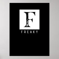 Freaky Bold Typography Black and White Design