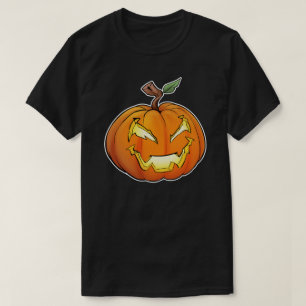 Freaky Cartoon Jack-O-Lantern (Black) T-Shirt