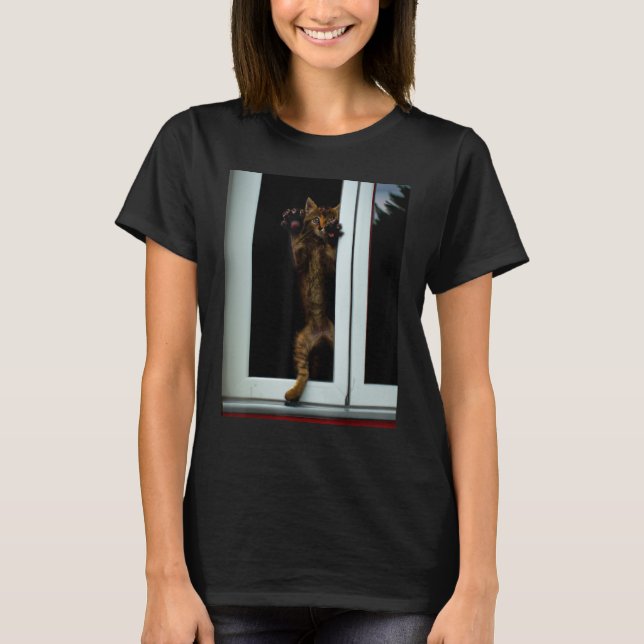 Freaky cat artwork kitten meme T-Shirt (Front)