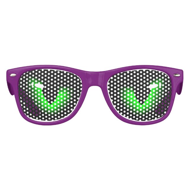 Freaky Green Grumpy Animal Cat Eyes Kids Sunglasses (Front)