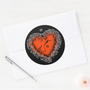 Freaky heart v3.1 classic round sticker