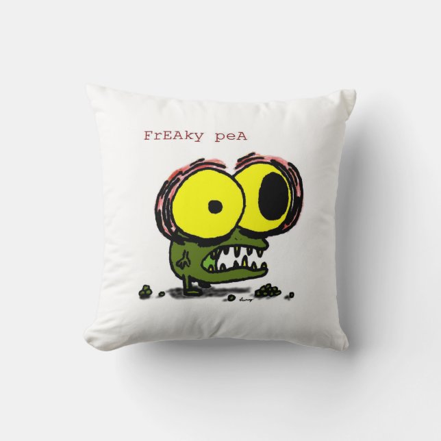 Freaky Pea Pillow - Green (Front)