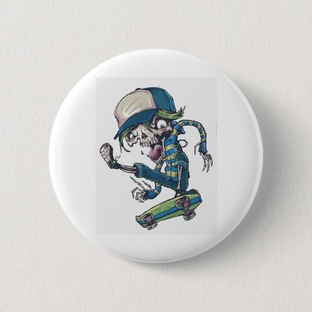 freaky skateboard 6 cm round badge (Front)