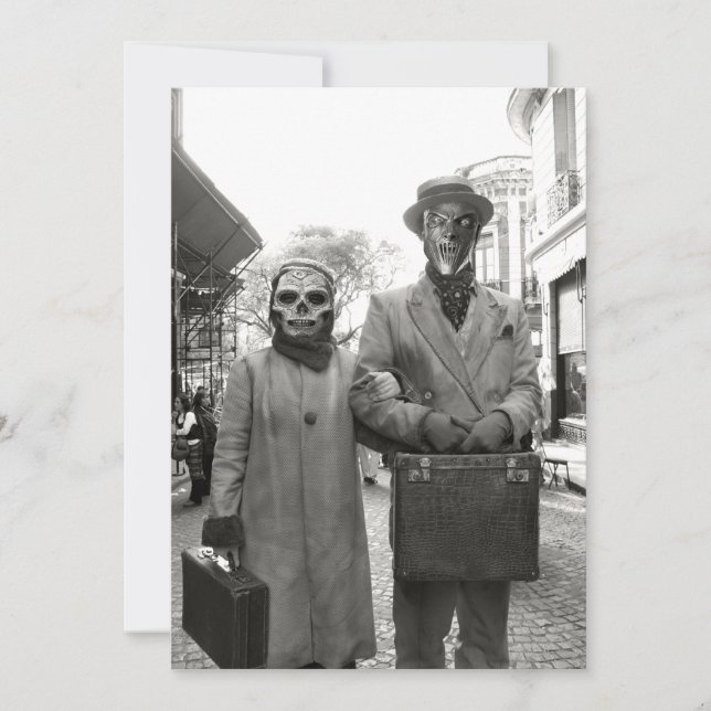 Freaky Vintage Couple Halloween Party Invitation (Front)