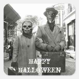 Freaky Vintage Couple Halloween Sticker