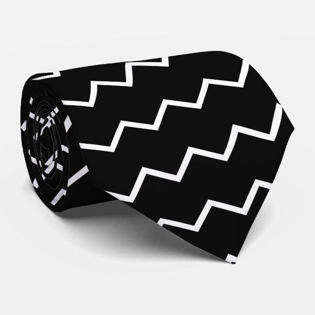 Frech, graphical tie black and white (Rolled)