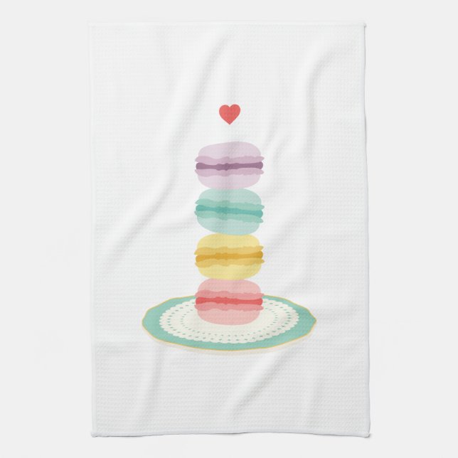 Frech Macarons Tea Towel (Vertical)