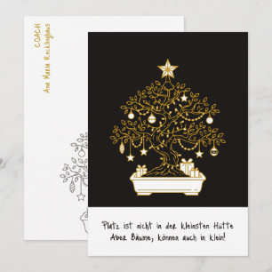 Freche Weihnachtsbäume Bonsai Funny Christmas Card