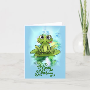 frecher Frosch im Teich Holiday Card