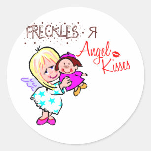 Freckles Are Angel Kisses Classic Round Sticker