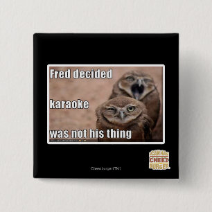 Fred decided 15 cm square badge