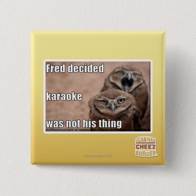 Fred decided 15 cm square badge (Front)