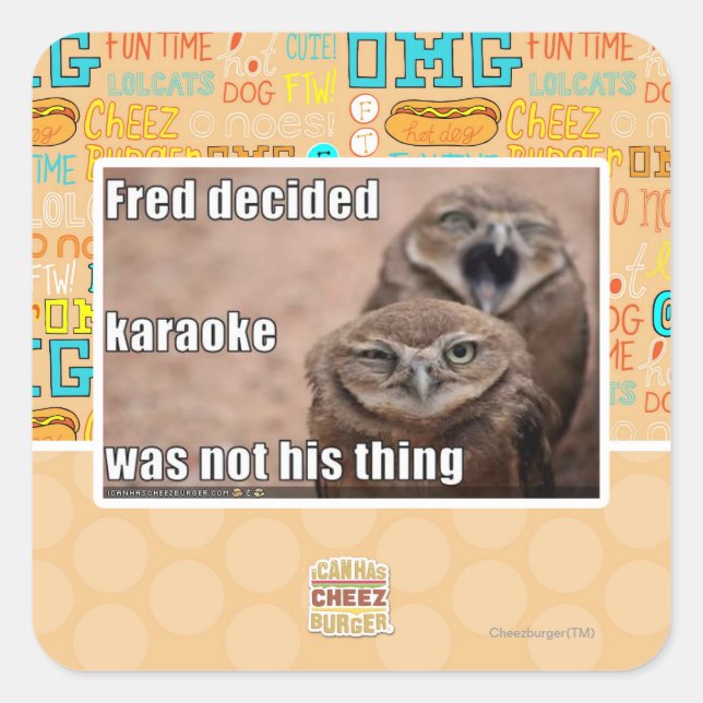 Fred decided square sticker (Front)