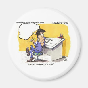 Fred Draws A Blank Funny Offbeat Cartoon Gifts Magnet