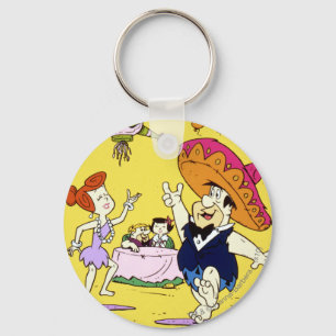 Fred Flintstone Wilma Barney and Betty Fiesta Key Ring