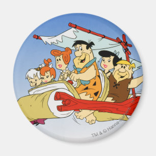 Fred Flintstone Wilma Barney and Betty PEBBLES™ Magnet
