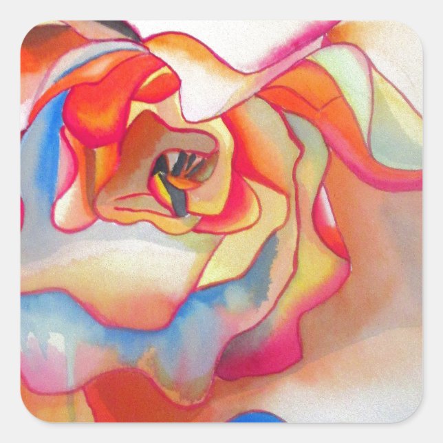 Fred martin begonia watercolour art square sticker (Front)