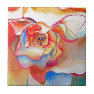 Fred martin begonia watercolour art tile