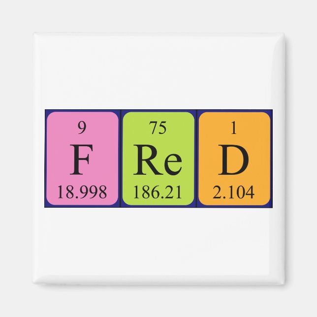 Fred periodic table name magnet (Front)
