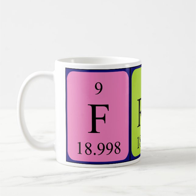 Fred periodic table name mug (Left)