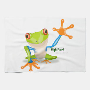 Freddie Frog "High Four" Tea Towel