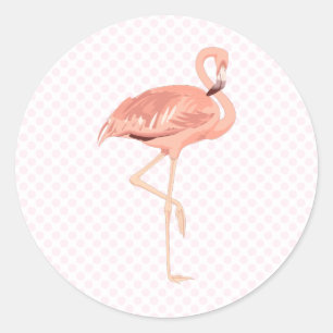 Freddy Flamingo Classic Round Sticker
