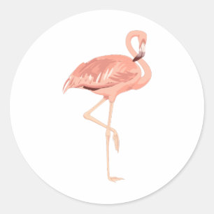 Freddy Flamingo Classic Round Sticker