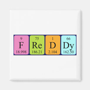 Freddy periodic table name magnet