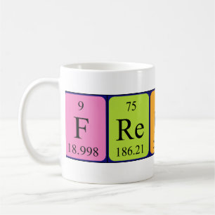 Freddy periodic table name mug