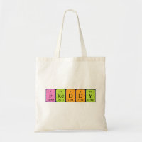 Freddy periodic table name tote bag