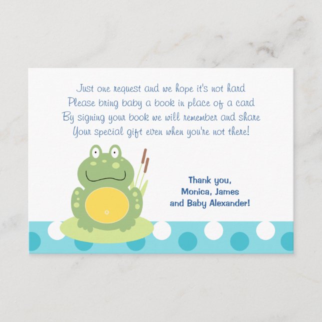 Freddy the Frog RSVP Enclosure Cards (Front)