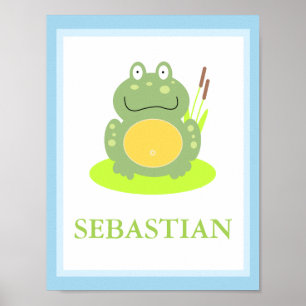 FREDDY the POND FROG CUSTOM NAME PRINT