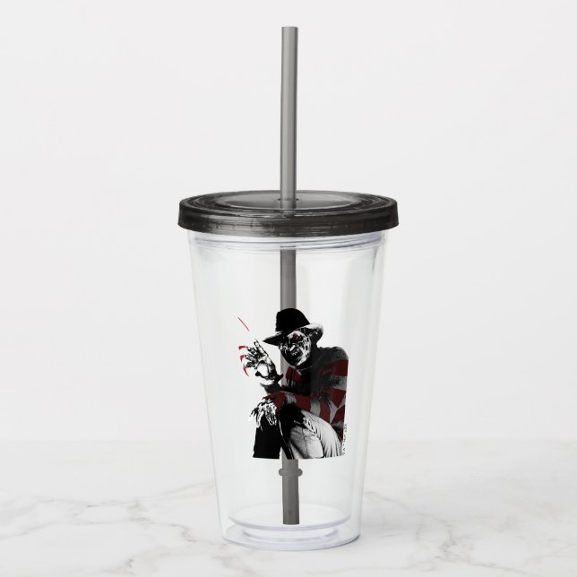 Freddy vs. Jason | Freddy Seeing Red Acrylic Tumbler (Front)